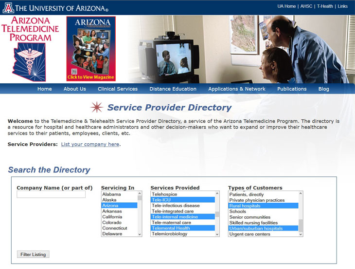 Telemedicine Service Provider Directory