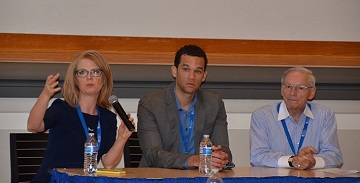 Arizona telehealth legislation panelists State Senator Heather Carter; Marcus Johnson, MPH, Director for State Health Policy and Advocacy, Vitalyst Health Foundation; and Mike Keeling, JD, Partner, Keeling Law Offices
